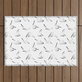 Pilates poses pattern Outdoor Rug