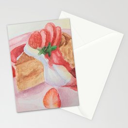 Сake with strawberries and cream Stationery Card