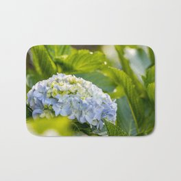 Blue and yellow flower, Hydrangea, cute and beautiful blossom. Bath Mat