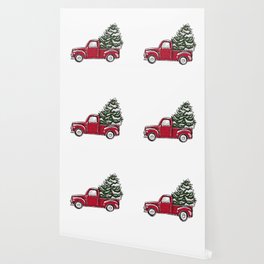 Red Truck Wallpaper For Any Decor Style Society6 This photo is about red, truck, vintage. red truck wallpaper for any decor style