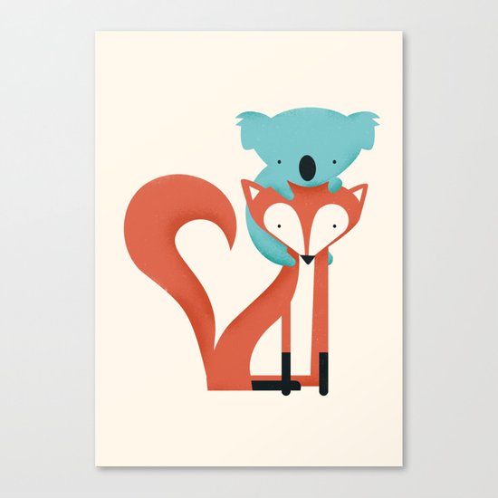 Fox & Koala Canvas Print