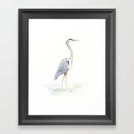 Heron Facing Right Framed Art Print