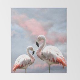 Flamingo Skies Throw Blanket