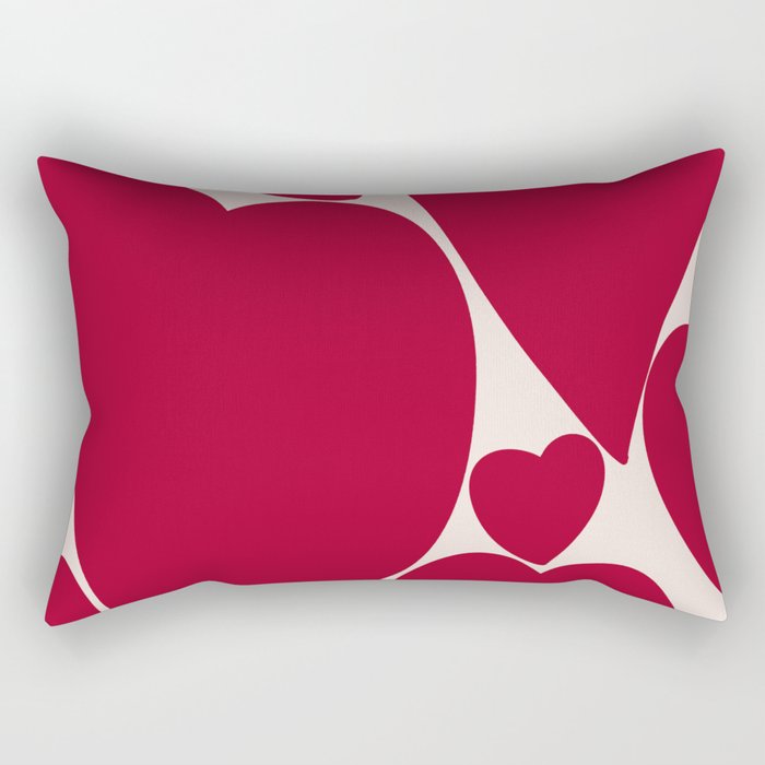 Red Hearts Swirling in Lava Lamp  Rectangular Pillow