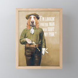 Basset Hound Cowboy Framed Mini Art Print