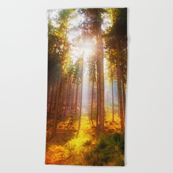 Sunshine forest Beach Towel