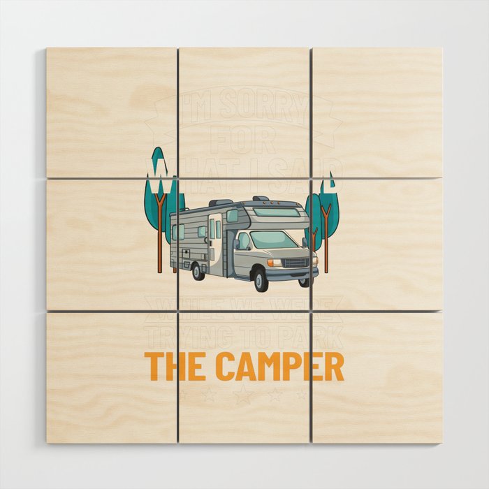 RV Camping Truck Beginner Camper Parks Van Wood Wall Art