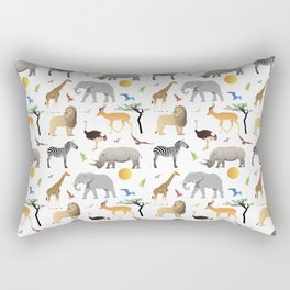 Safari Savanna Multiple Animals Rectangular Pillow