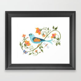 Bird on a Vine Framed Art Print