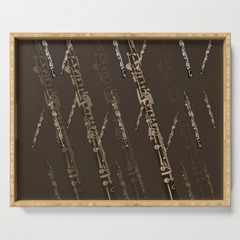 Oboe Pattern in Brown Serving Tray