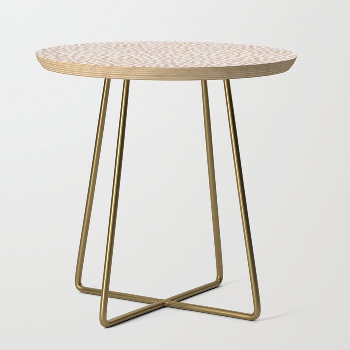 Dots Handrawn - Rose Tan on Alabaster White Side Table