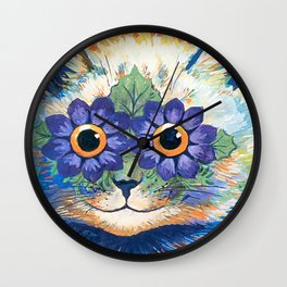 Flower Cat by Louis Wain Wall Clock