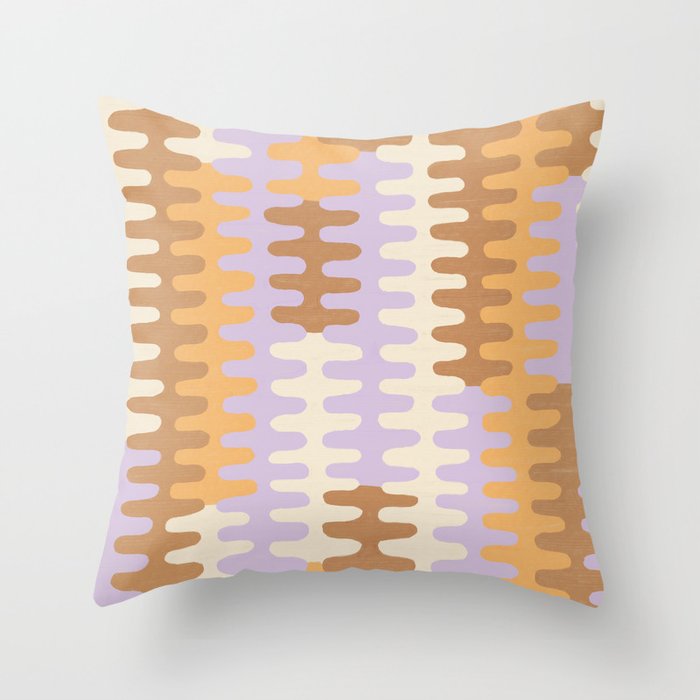 Pastel wavy stripe Throw Pillow