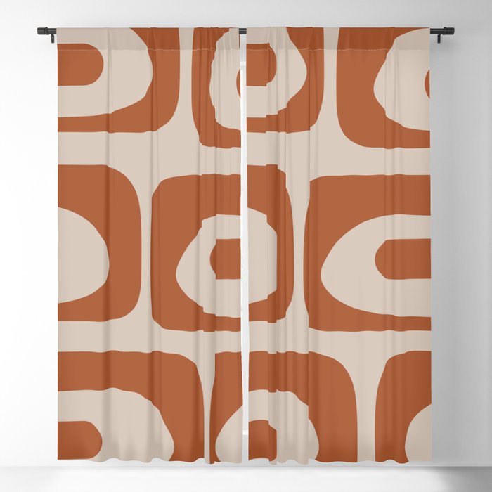 Mid Century Modern Piquet Abstract Pattern in Clay and Putty Blackout Curtain