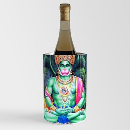 Lord Hanuman Meditating In Forest Wine Chiller