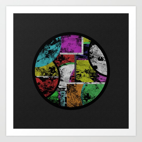 Pastel Porthole - Abstract, geometric, textured, pastel coloured artwork Art Print