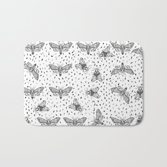 Moths pattern Bath Mat
