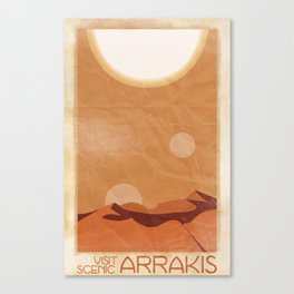 Visit Scenic Arrakis - Distressed Vintage Travel Poster Canvas Print