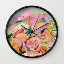 Falling Flowers Wall Clock
