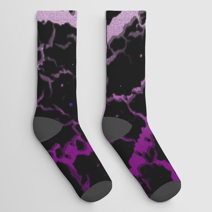 Cracked Space Lava - Purple/White Socks