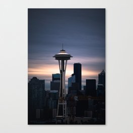 Space Needle Sunset - Seattle Nights Canvas Print