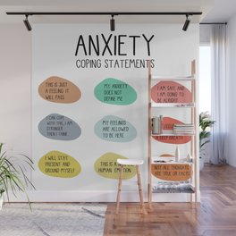 Anxiety Coping Statements Anxiety Help Management Mental Health Self Care Anxiety Relief Self Help  Wall Mural