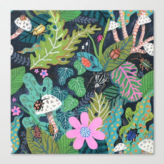 Beetle Pattern Canvas Print