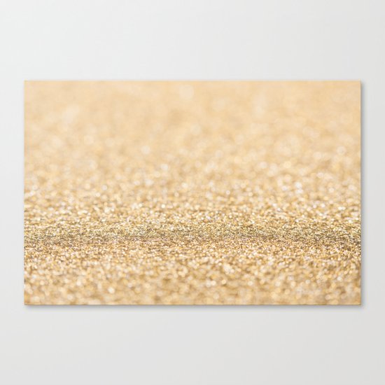 Beautiful champagne gold glitter sparkles Canvas Print