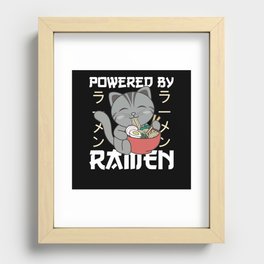 Powered By Ramen Cute Cat Eats Ramen Recessed Framed Print
