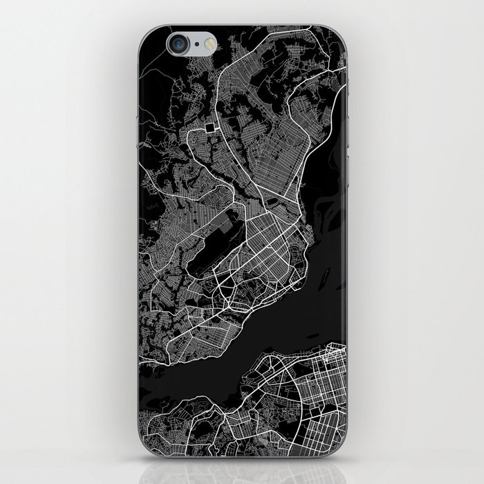 Brazzaville City Map of Republic of the Congo - Full Moon iPhone Skin