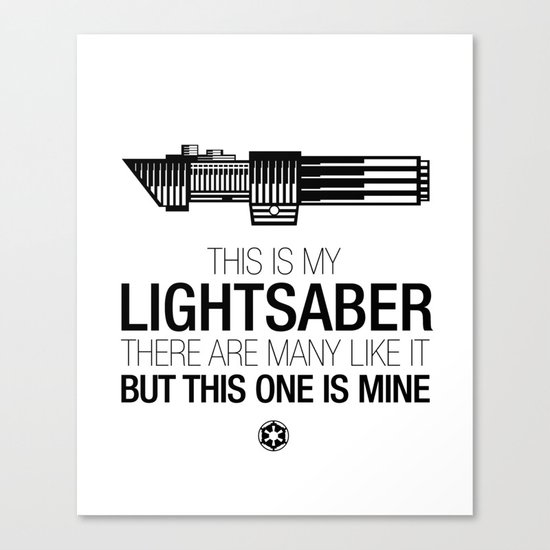 This is my Lightsaber (Vader Version) Canvas Print