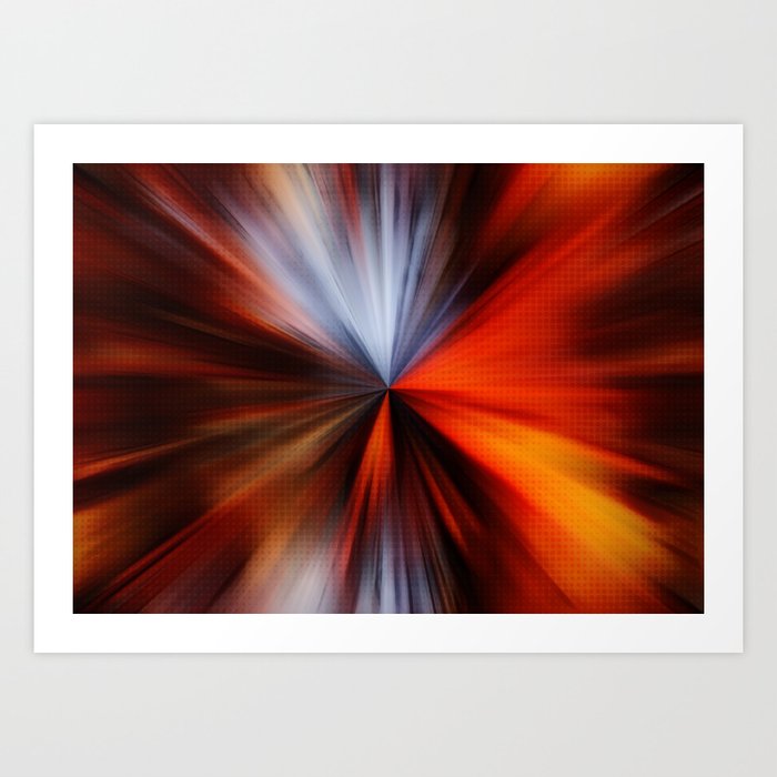 Digital warm orange fire red Art Print