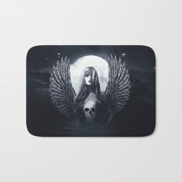 Selene Bath Mat | Black and White, Digital, Pop Surrealism, Collage, Curated 