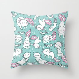 Axolotl Crew Throw Pillow