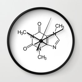 Caffeine Molecule Wall Clock