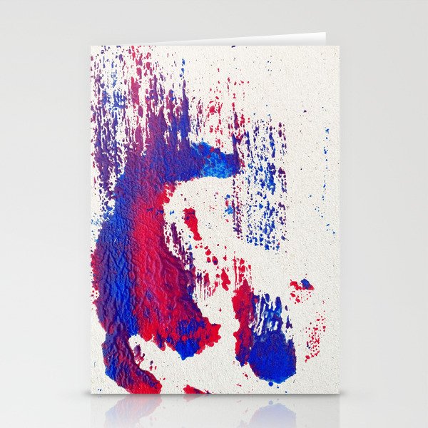 Beyond Figures Abstract Acrylic Painting Red Blue Stationery