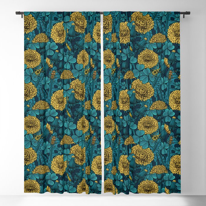 The meadow in yellow and blue Blackout Curtain