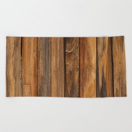 Trompe L'oeil - Rustic Vertical Wood Beach Towel
