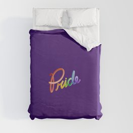 Pride Rainbow Lettering Duvet Cover