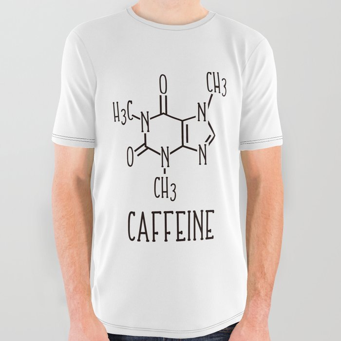 Caffeine Molecular Structure Chemistry All Over Graphic Tee