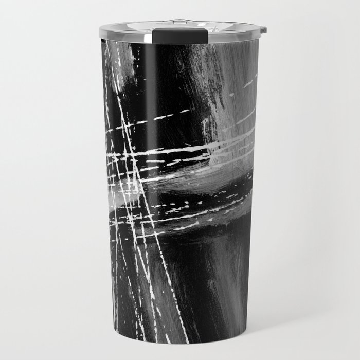 abstract black white Travel Mug