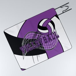 Volleyball Sport Game - Net - Purple Picnic Blanket