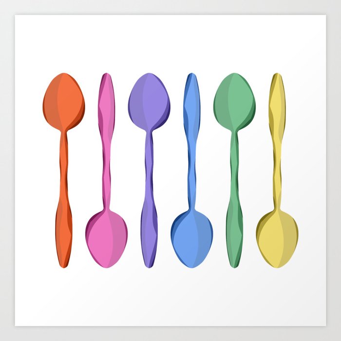 Rainbow Spoons Art Print