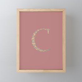 Dusky Pink Monogram Letter 'C' Framed Mini Art Print