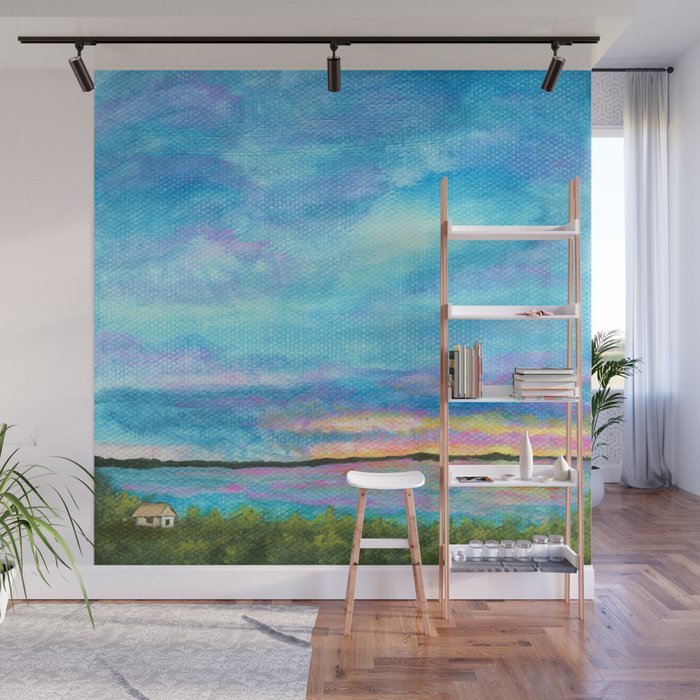 Good Morning Beach House Sunrise Wall Mural By Itaya Society6