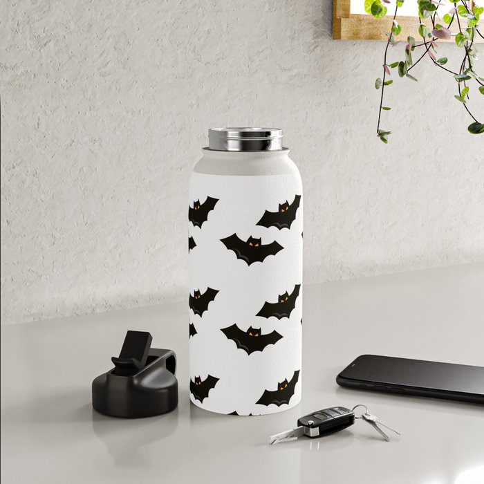 Halloween Flying Bat Water Bottle by SEAFOAM12