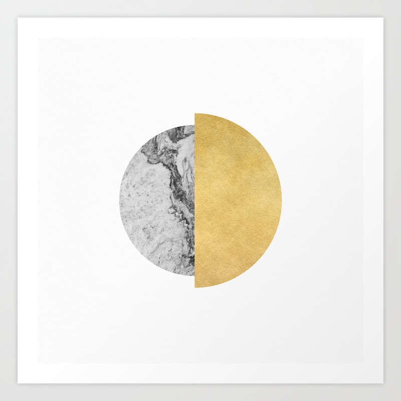Sun And Moon Abstract Geometric Moon Series 2 Art Print By