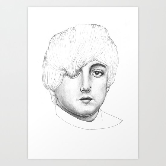 Paul, Your hair is long but not long enough like your eyelashes Art Print