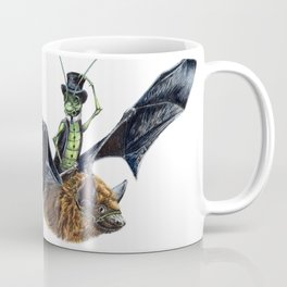 " Rider in the Night " happy cricket rides his pet bat Mug