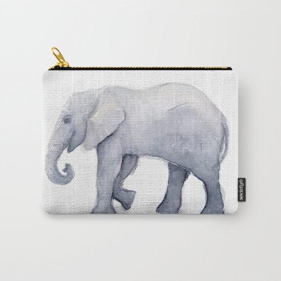 Elephant Watercolor Carry-All Pouch
